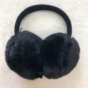 Aerosoles Black Faux Fur Earmuffs NEW